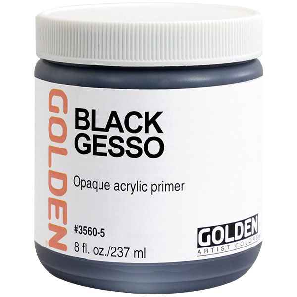 GOLDEN Black Gesso 8 oz Jar