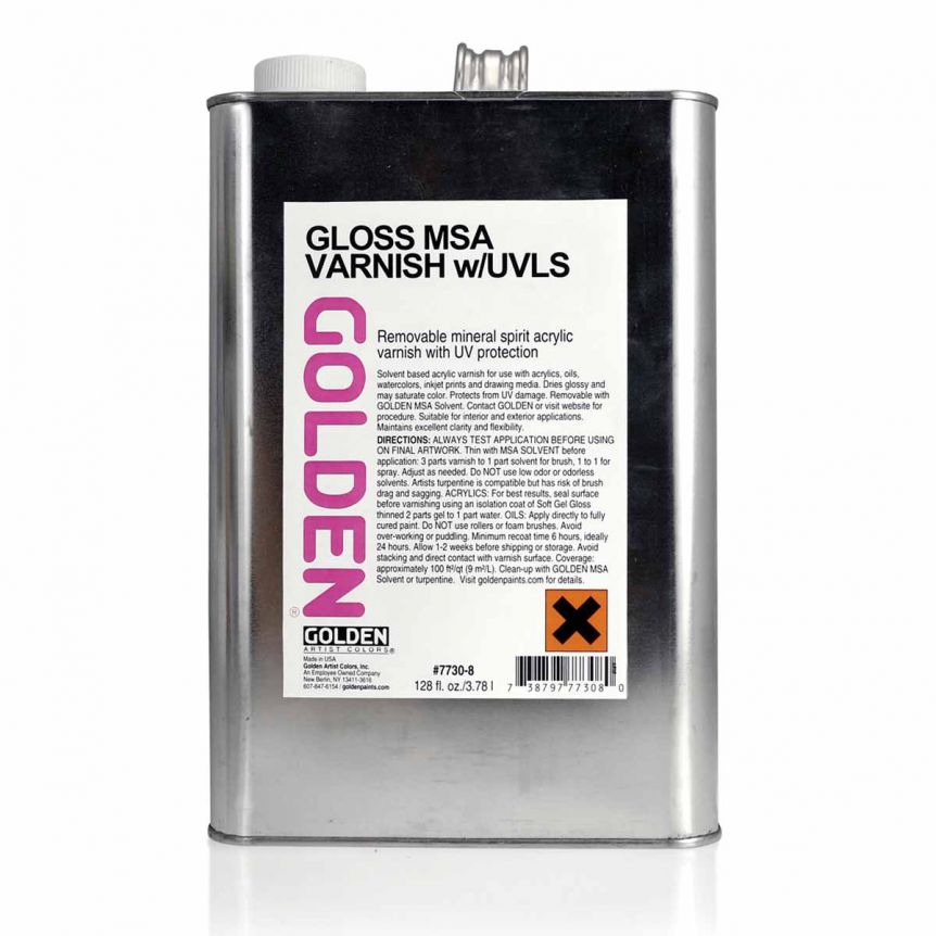 GOLDEN Brushable Mineral Spirit Acrylic Varnish with UVLS - Gloss, Gallon