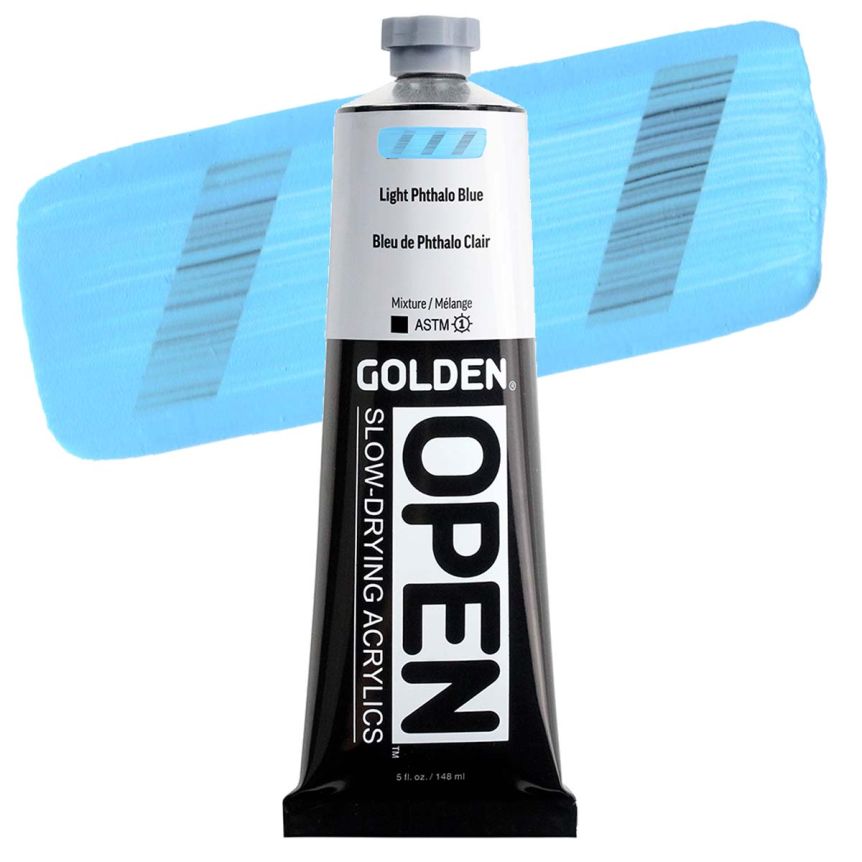 Golden Open Acrylic - Light Phthalo Blue, 5oz Tube