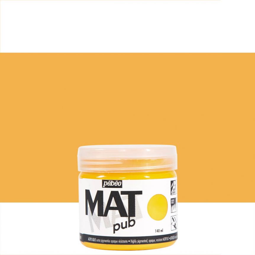 Pebeo Acrylic Mat Pub - Golden Yellow, 140ml