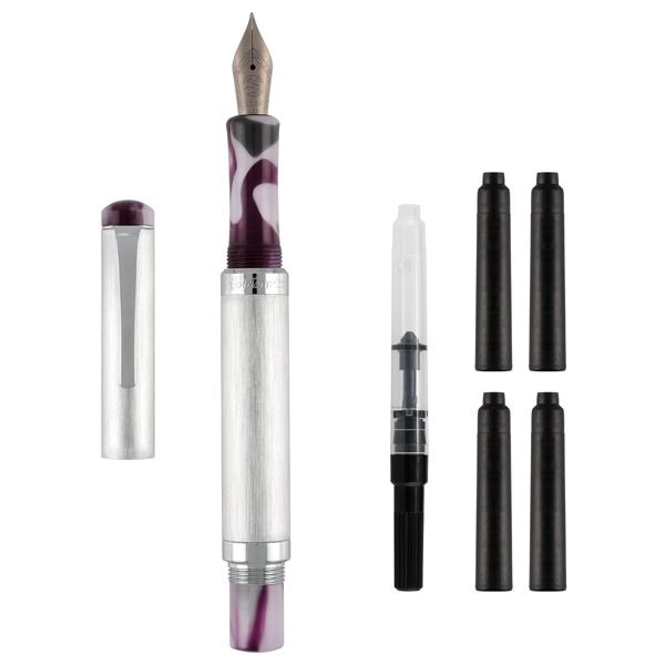 Goldenritt Sketchwriter Victoria Fine Brushed Silver Violet Swirl/Silver Trim