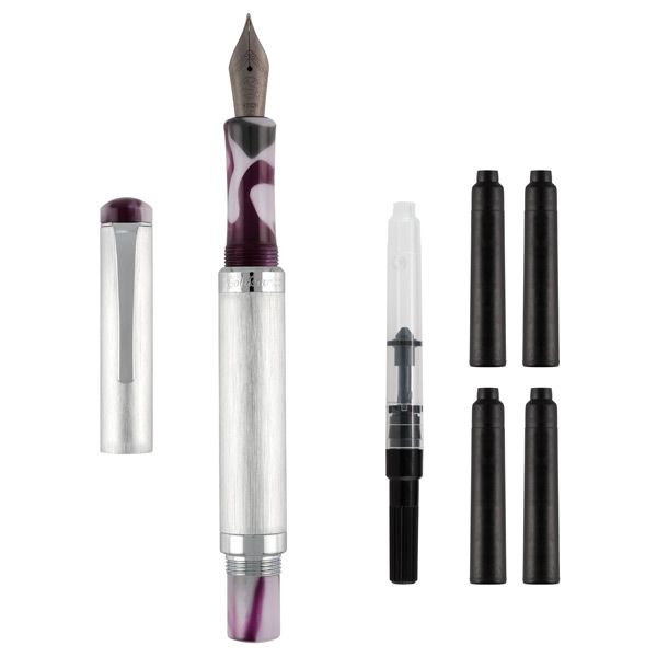 Goldenritt Sketchwriter Victoria Medium Brushed Silver Violet Swirl/Silver Trim