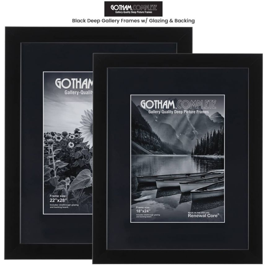 Extra-Deep Gallery Ready Made Black Frames - Frames For Canvas - Gotham