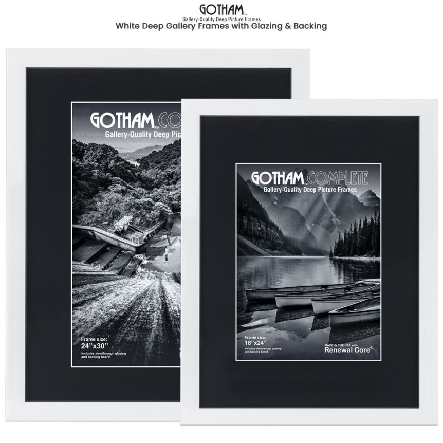 Gotham White Deep Gallery Frames With Glazing Backing - Boxes Of 4