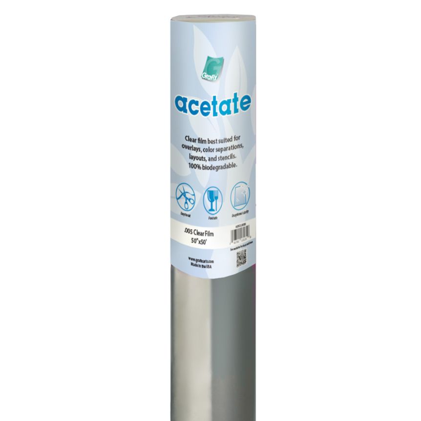 Grafix Biodegradable Clear Acetate .005 Roll, 50”x50’
