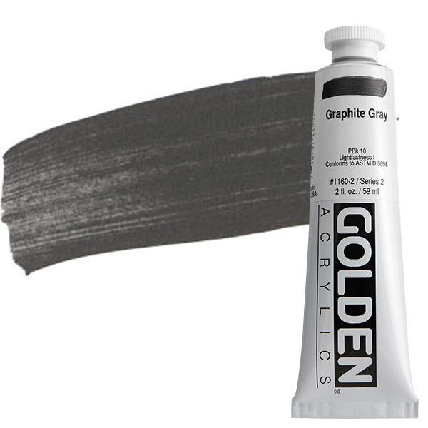GOLDEN Heavy Body Acrylics - Graphite Gray, 2oz Tube