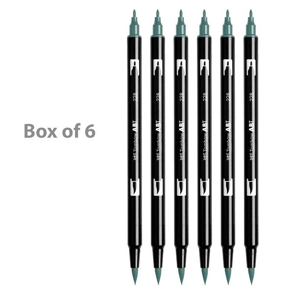 Tombow Dual Brush Pens Box of 6 Grey Green