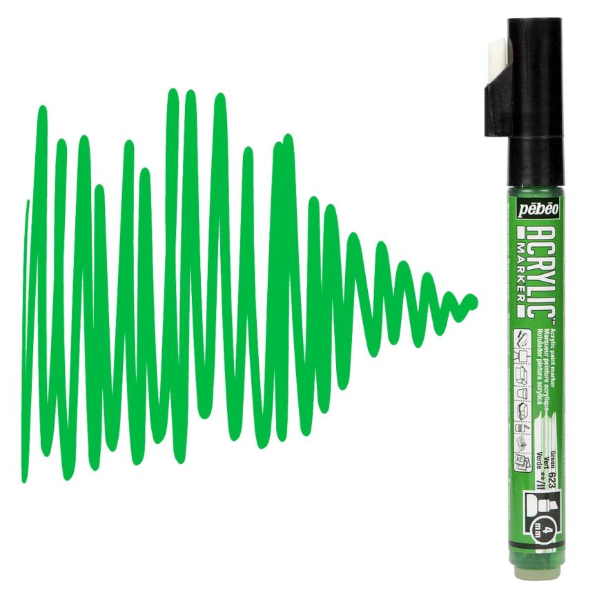 Pebeo Chisel Acrylic Marker 4mm - Green
