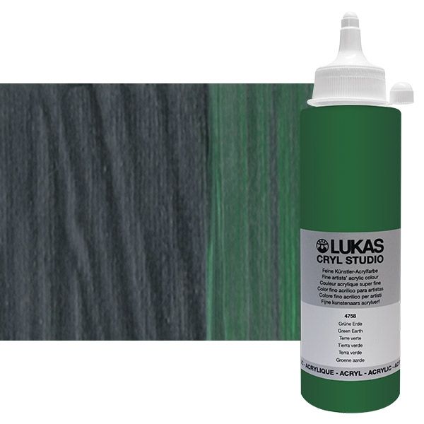 Cryl Studio Acrylic Paint - Green Earth, 250ml Bottle