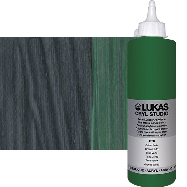 Cryl Studio Acrylic Paint - Green Earth, 500ml Bottle