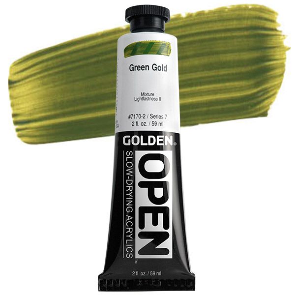 GOLDEN Open Acrylic Paints Green Gold 2 oz Jerry's Artarama