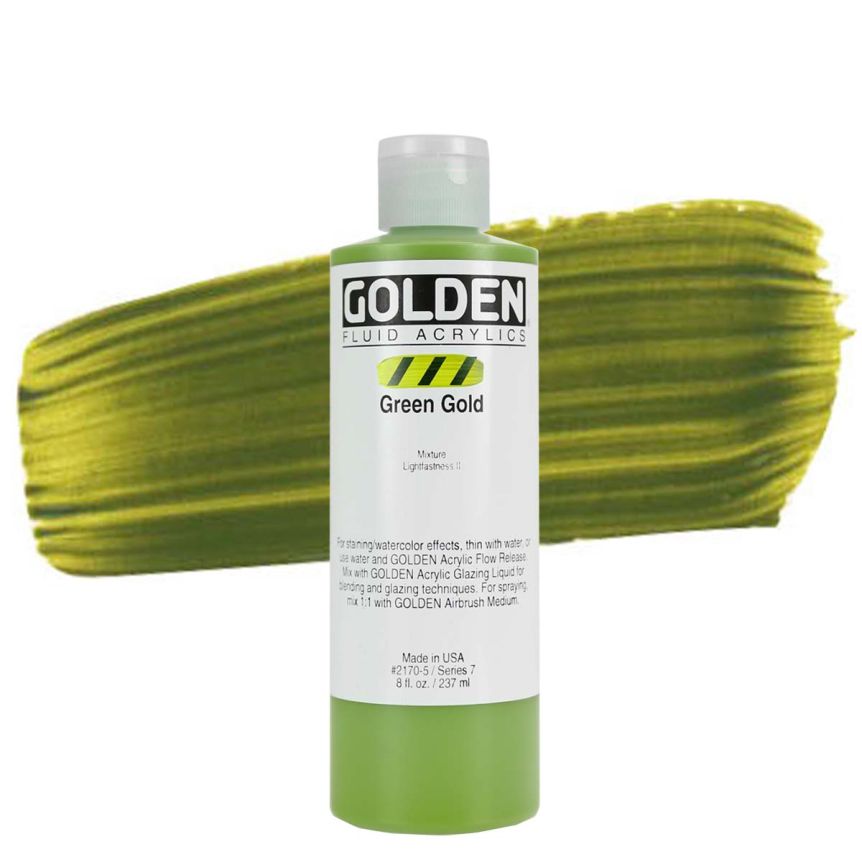 GOLDEN Fluid Acrylics Green Gold, 8oz