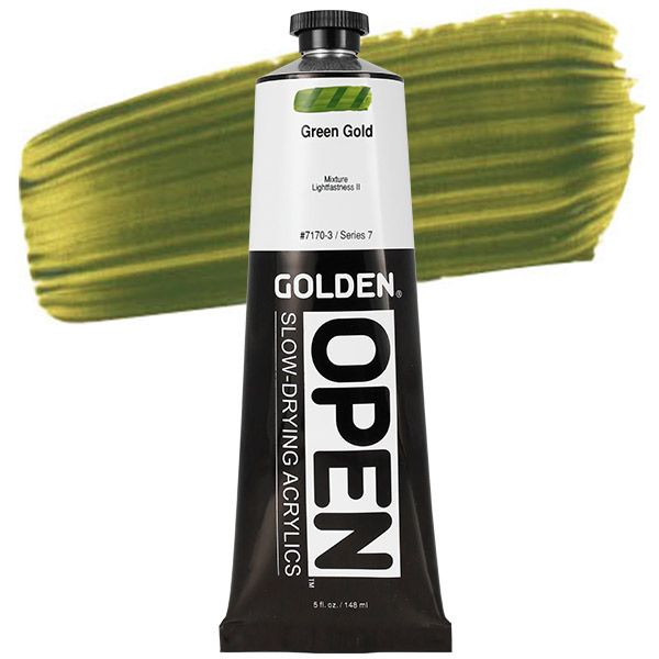 GOLDEN Open Acrylic Paints Green Gold 5 oz Jerry's Artarama