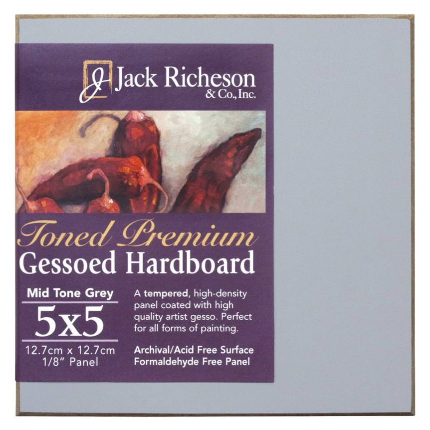 Jack Richeson Premium Gessoed Hardboard 1/8in Umber Wash 5x7