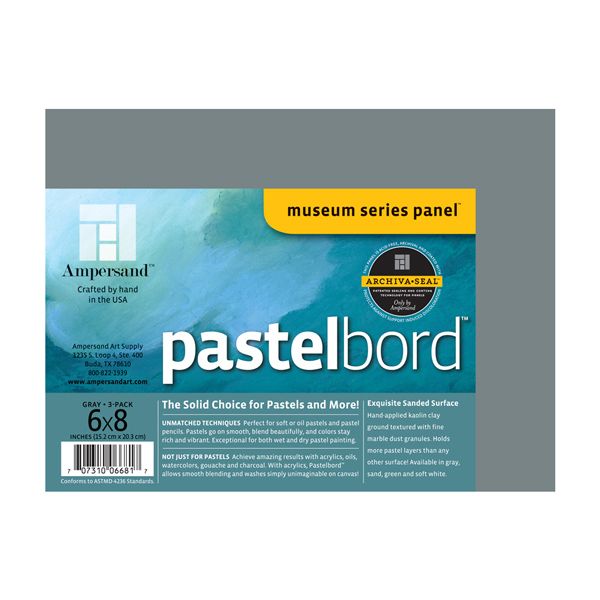 Ampersand Museum Series Pastelbord 6x8” Grey 3 Pack