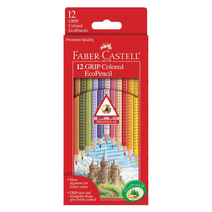 Faber-Castell GRIP Color EcoPencils Set of 12 - Assorted Colors