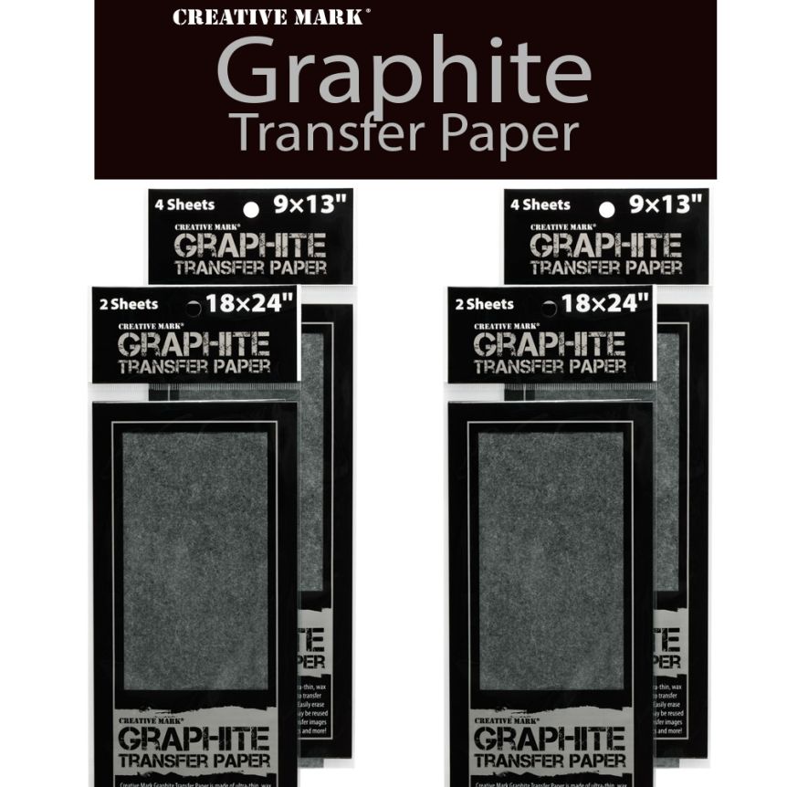 Graphite Transfer Paper, 9 x 13 - 50 Sheets - Black Waxed Paper