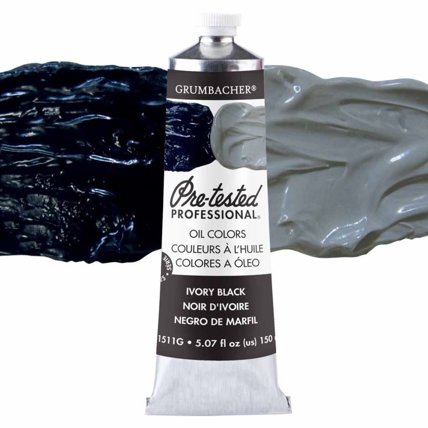 Grumbacher Pre-Tested Oil Color 150 ml Tube - Ivory Black