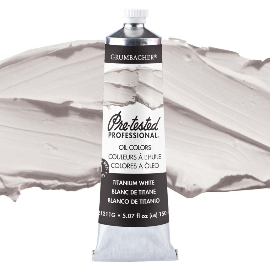 Grumbacher Pre-Tested Oil Color 150 ml Tube - Titanium White Original