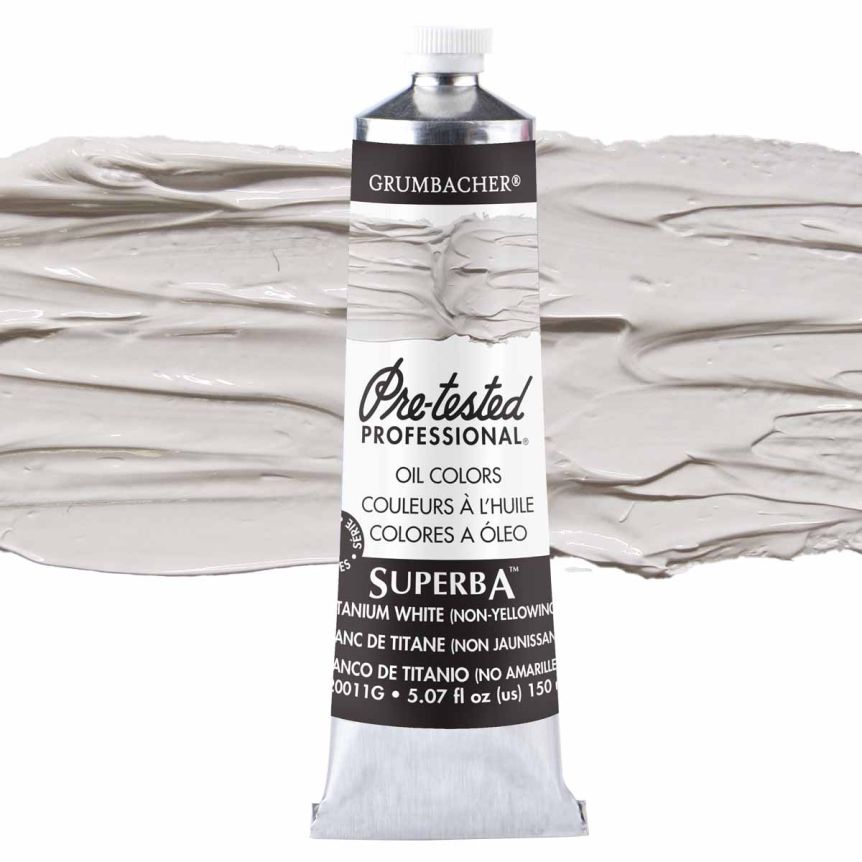 Grumbacher Pre-Tested Oil Color 150 ml Tube - Superba Titanium White