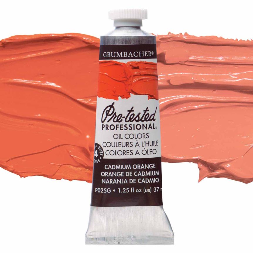 Grumbacher Pre-Tested Oil Paint 37 ml Tube - Cadmium Orange