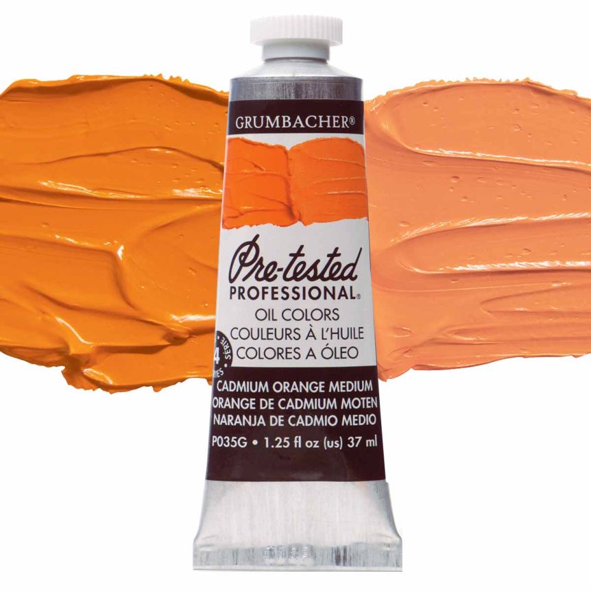 Grumbacher Pre-Tested Oil Paint 37 ml Tube - Cadmium Orange Medium