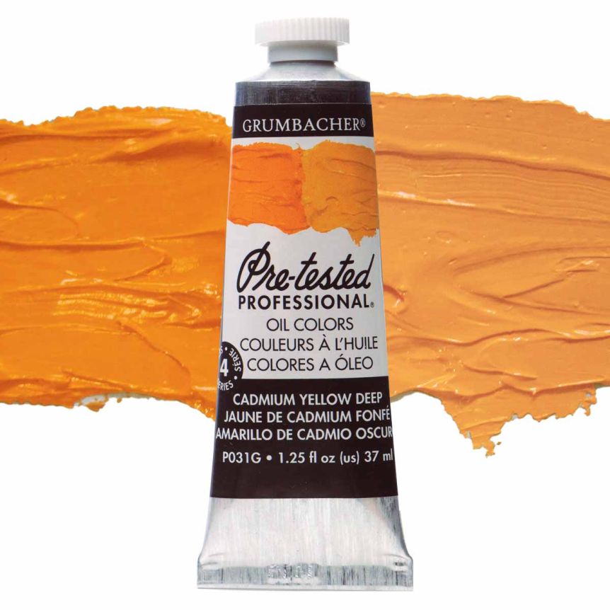 Grumbacher Pre-Tested Oil Paint 37 ml Tube - Cadmium Yellow Deep