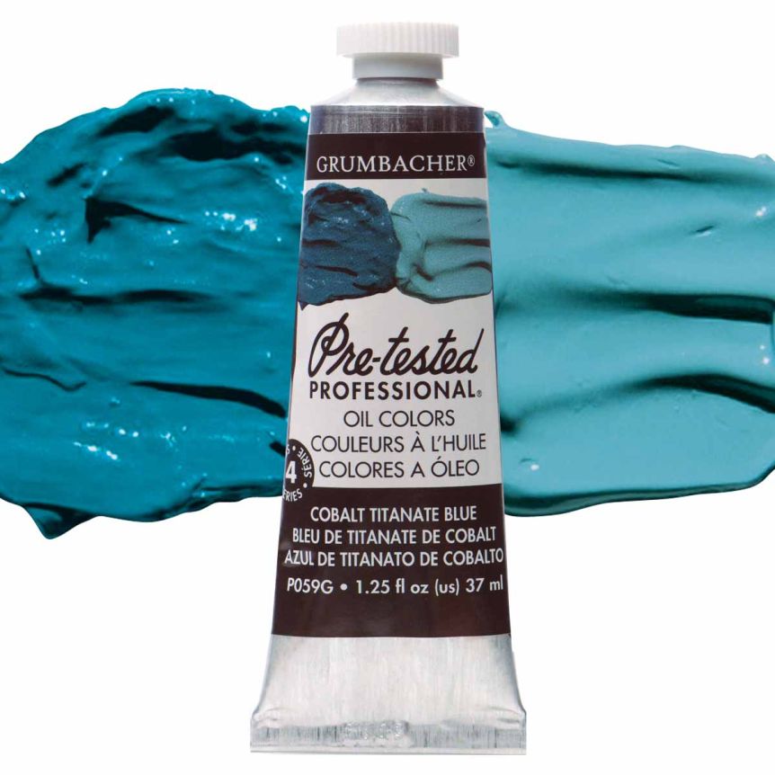 Grumbacher Pre-Tested Oil Paint 37 ml Tube - Cobalt Titanate Blue