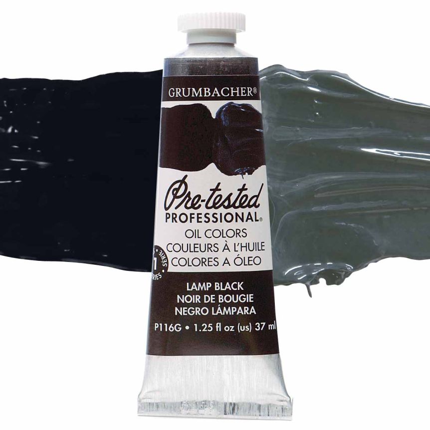 Grumbacher Pre-Tested Oil Paint 37 ml Tube - Lamp Black