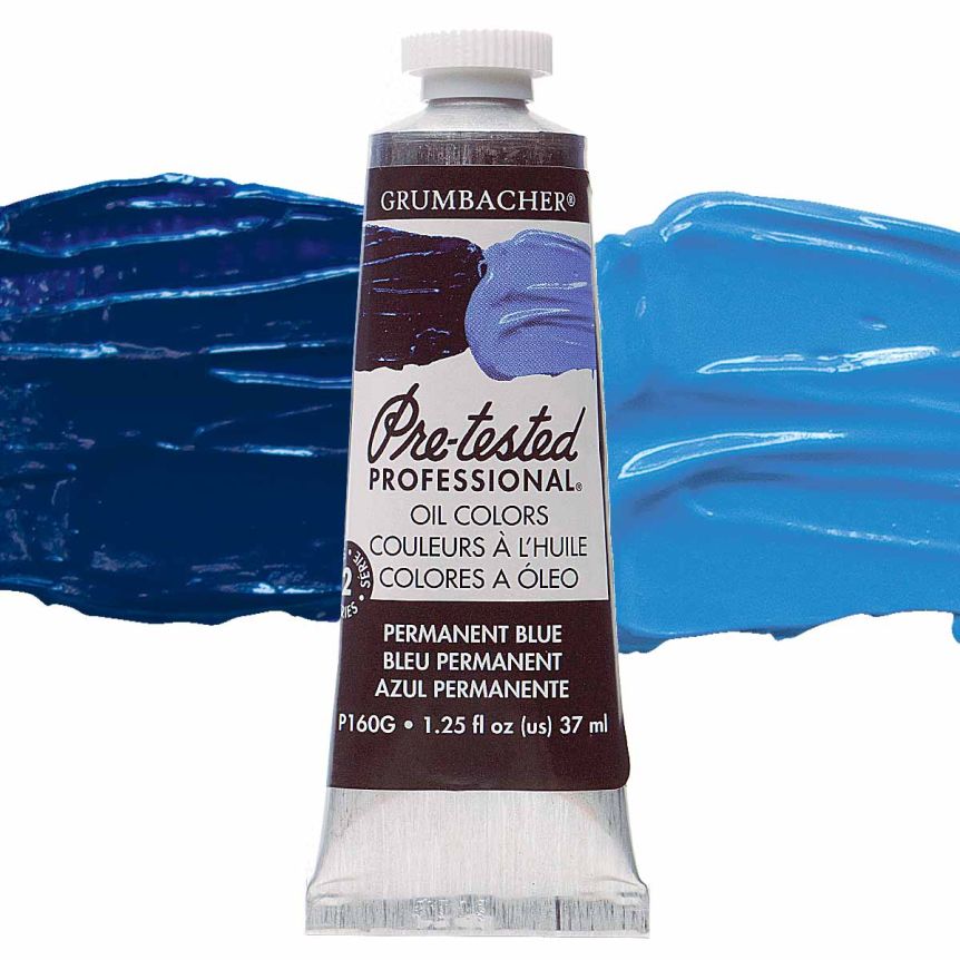 Grumbacher Pre-Tested Oil Paint 37 ml Tube - Permanent Blue