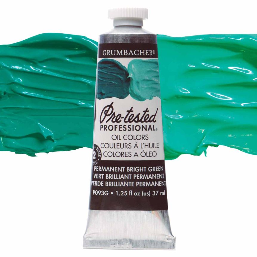 Grumbacher Pre-Tested Oil Paint 37 ml Tube - Permanent Bright Green