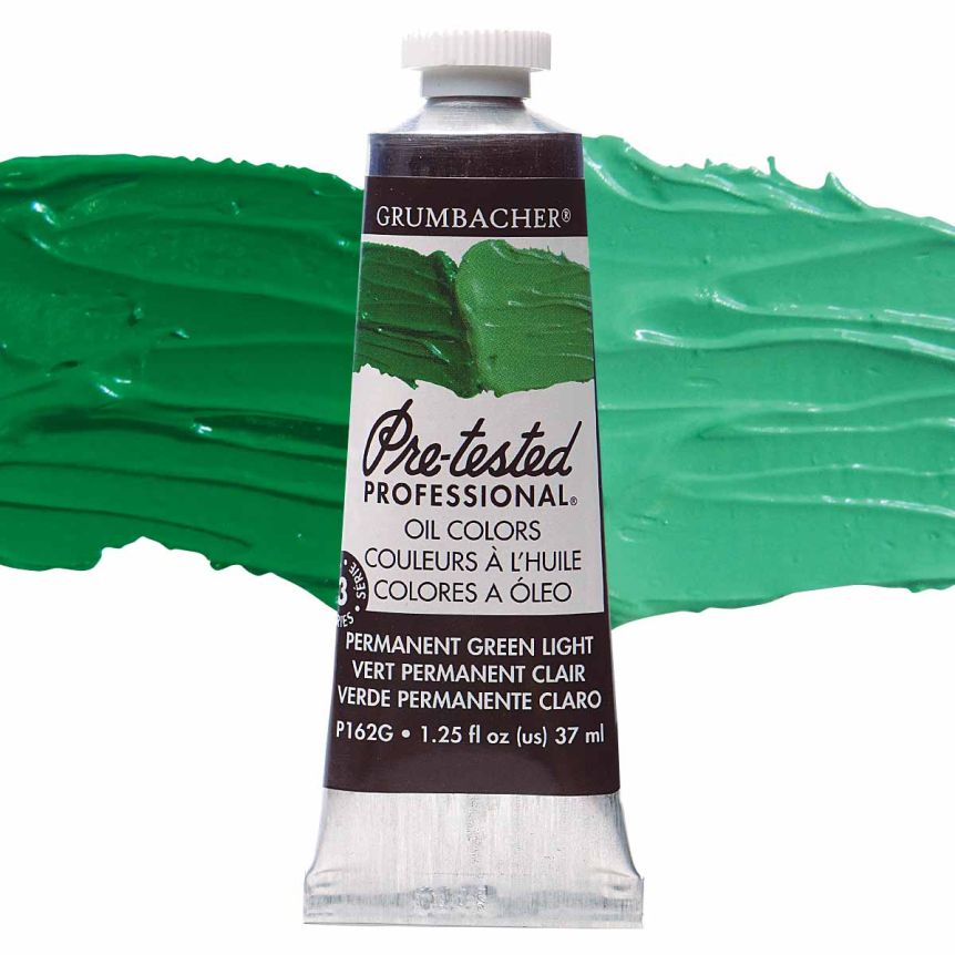 Grumbacher Pre-Tested Oil Paint 37 ml Tube - Permanent Green Light