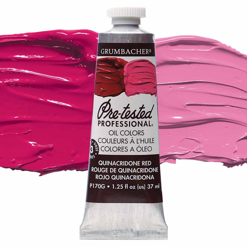 Grumbacher Pre-Tested Oil Paint 37 ml Tube - Quinacridone Red