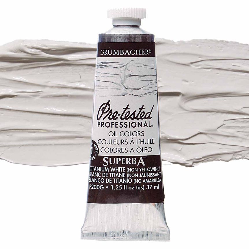 Grumbacher Pre-Tested Oil Color 37 ml Tube - Superba Titanium White