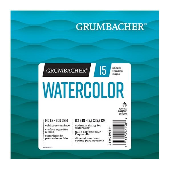 Grumbacher Watercolor 140lb Cold Press 6x6in Foldover Pad