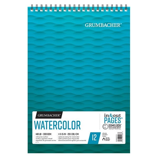Grumbacher Watercolor 140lb Cold Press 11X15 In/Out Pad