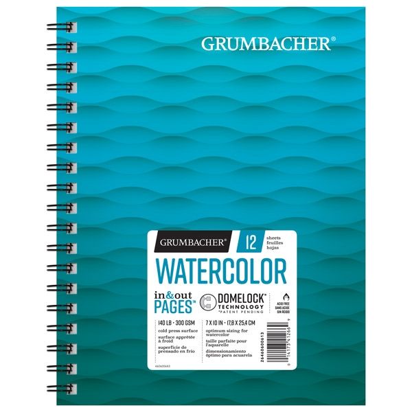 Grumbacher Watercolor 140lb Cold Press 7x10in In/Out Spiral Pad