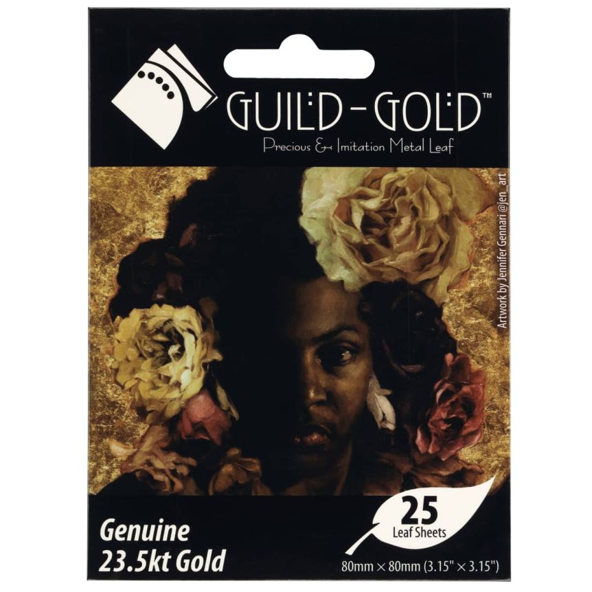 Guild Gold Genuine 23.5kt Gold Leaf, Pack of 25
