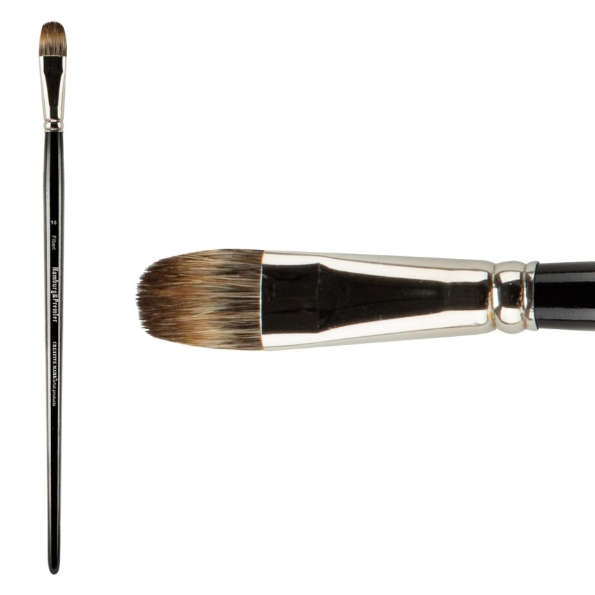 Hamburg Premier PRO Handmade Brush, Filbert Size #16