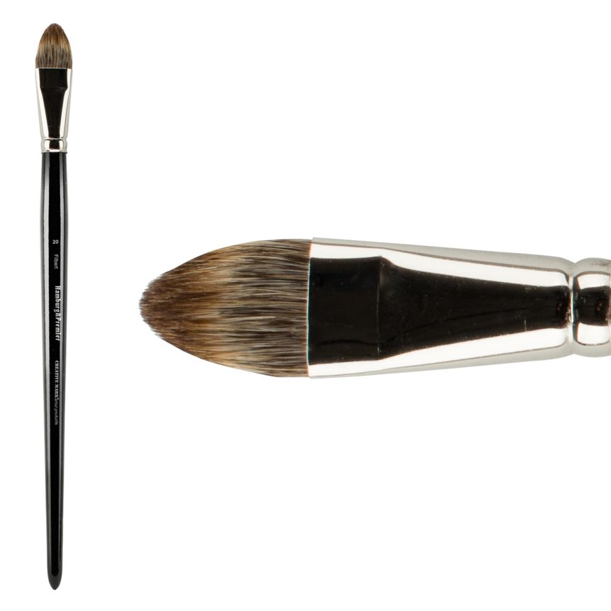 Hamburg Premier PRO Handmade Brush, Filbert Size #20