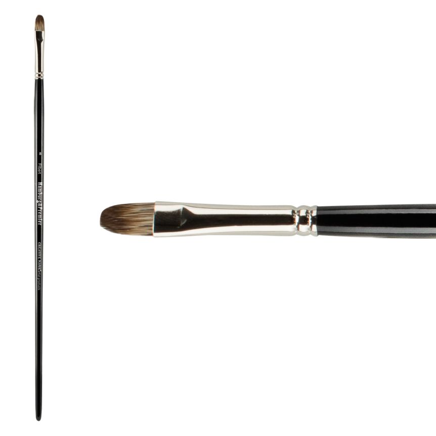 Hamburg Premier PRO Handmade Brush, Filbert Size #8