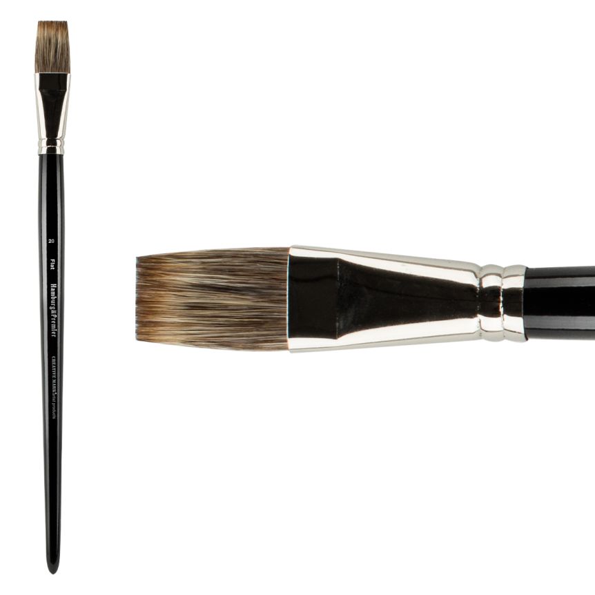 Hamburg Premier PRO Handmade Brush, Flat Size #20