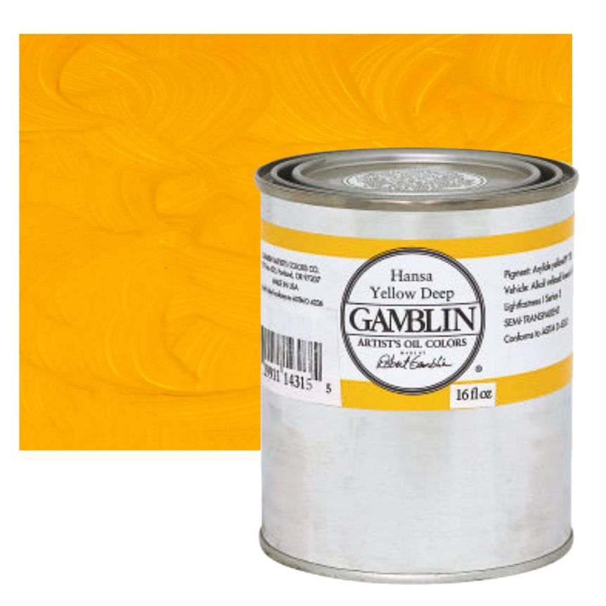 Gamblin Artists Oil - Hansa Yellow Deep, 16oz Can