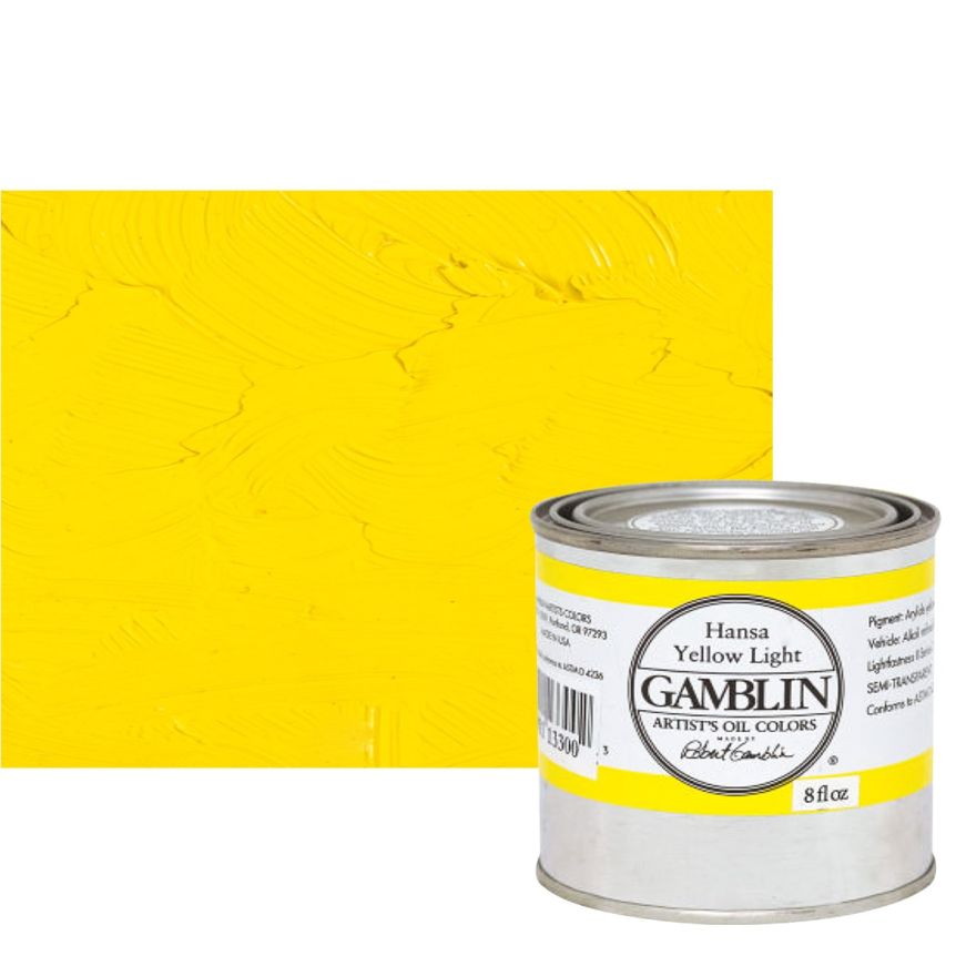 Gamblin Artists Oil - Hansa Yellow Light, 8oz Can