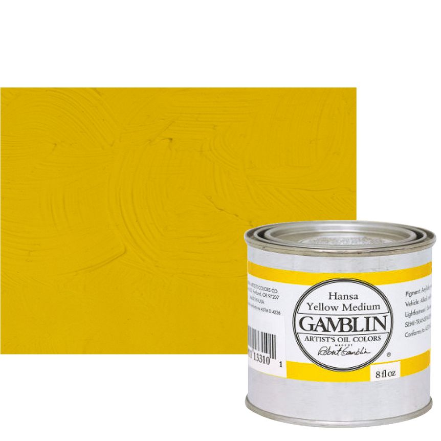Gamblin Artists Oil - Hansa Yellow Medium, 8oz Can