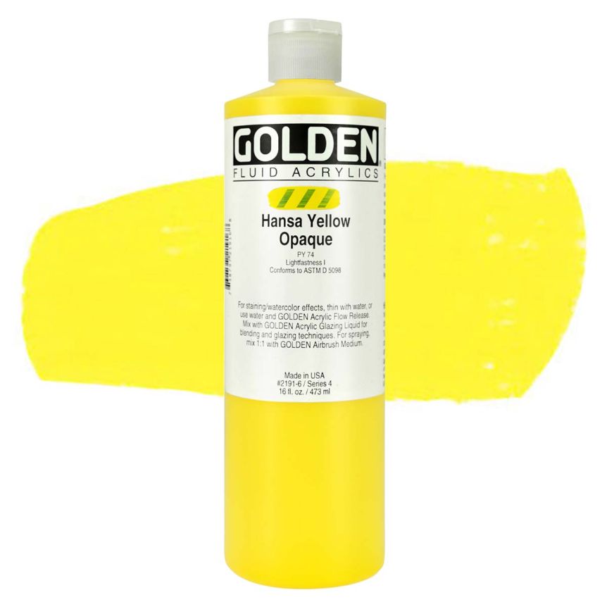 GOLDEN Fluid Acrylics Hansa Yellow Opaque, 16oz