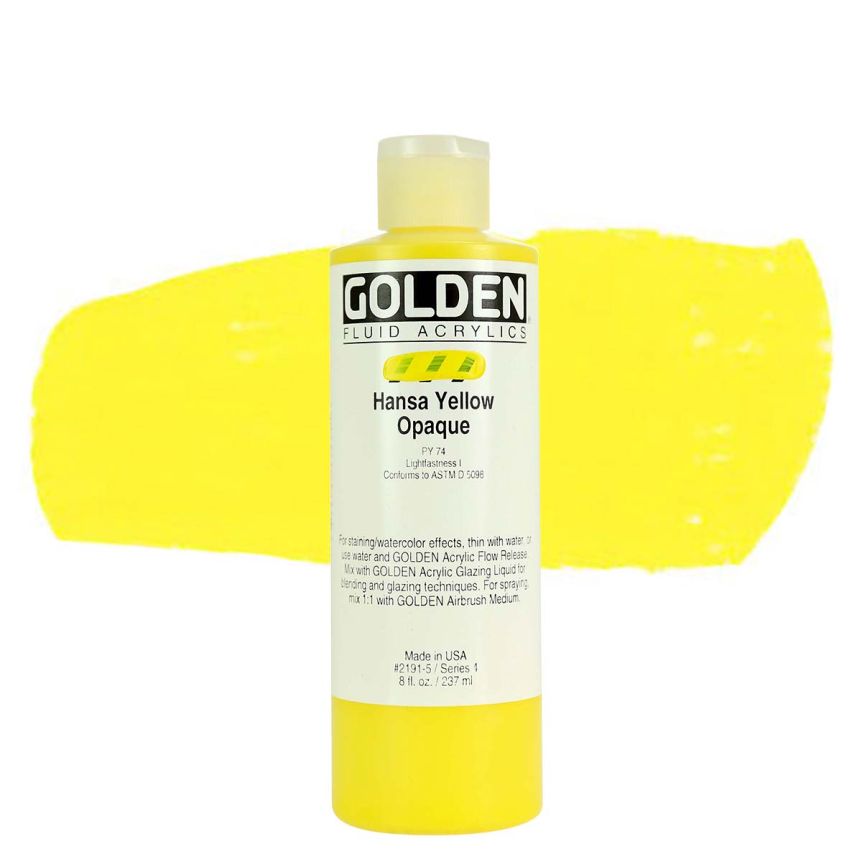 GOLDEN Fluid Acrylics Hansa Yellow Opaque, 8oz