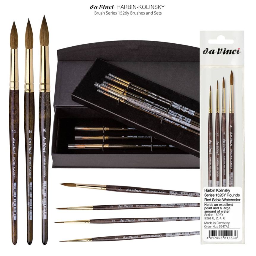 da Vinci Harbin Kolinsky Series 1526Y Brushes and Sets