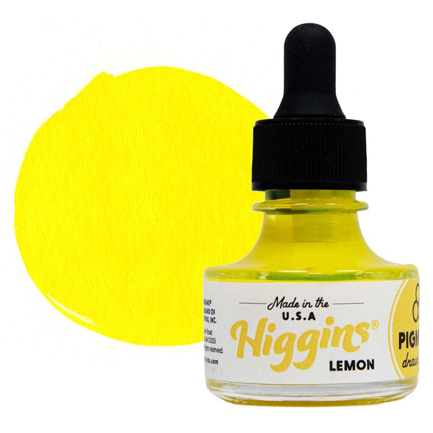 Higgins Drawing Pigmented Ink 1oz Lemon