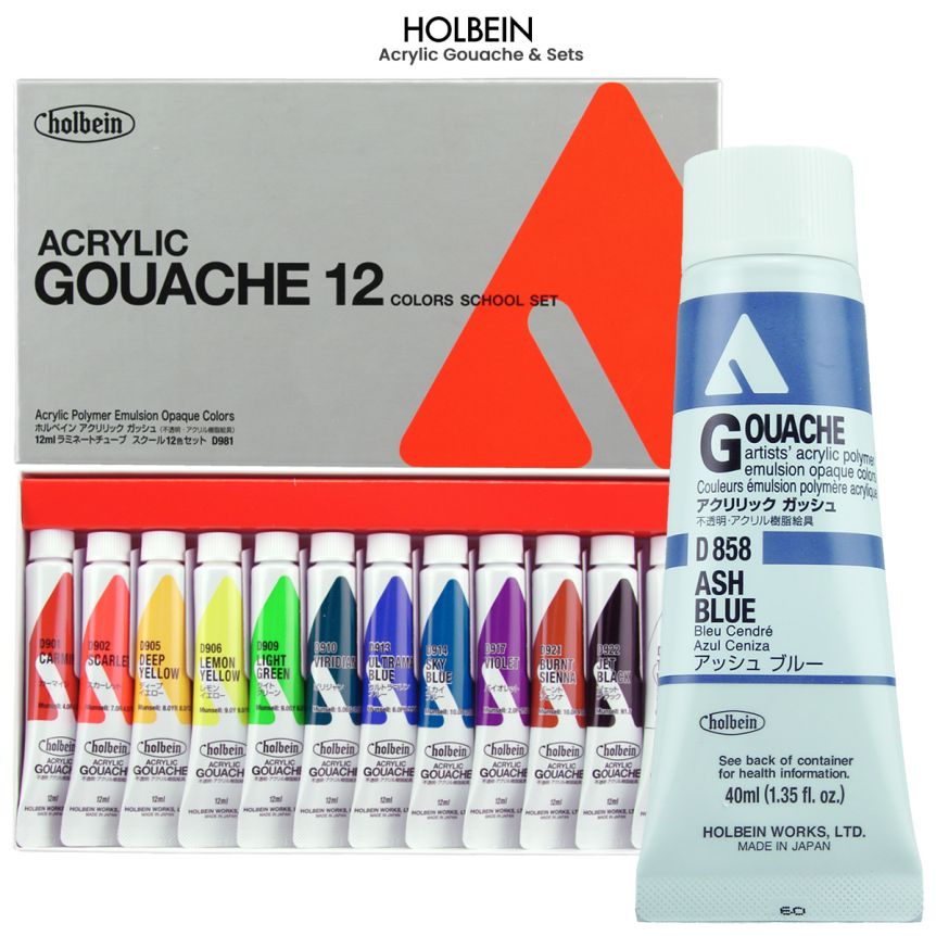 Holbein Acryla Gouache Set - Lesson - 12 Piece